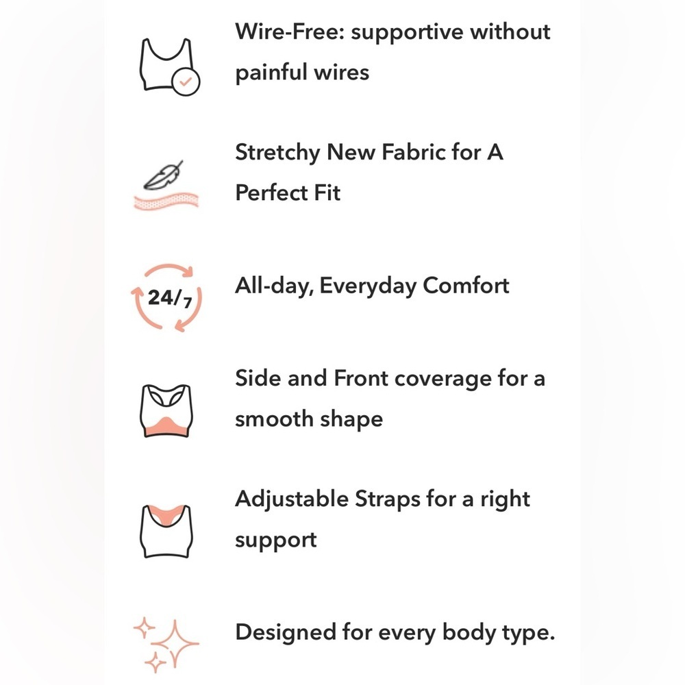 Shapermint Essentials White Wireless Bra Adjustab… - image 3